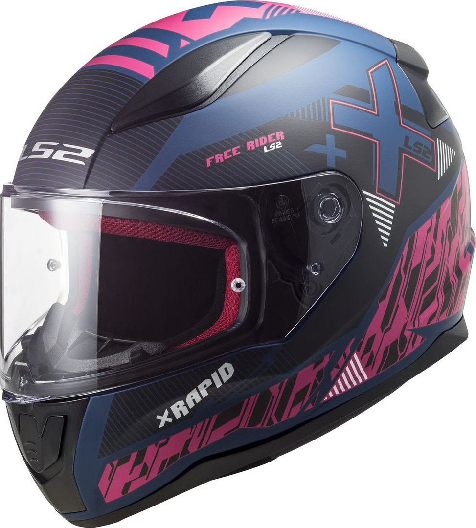 LS2 FF353 Rapid Xtreet Hjälm Blå/rosa XS (53/54) Figur 1