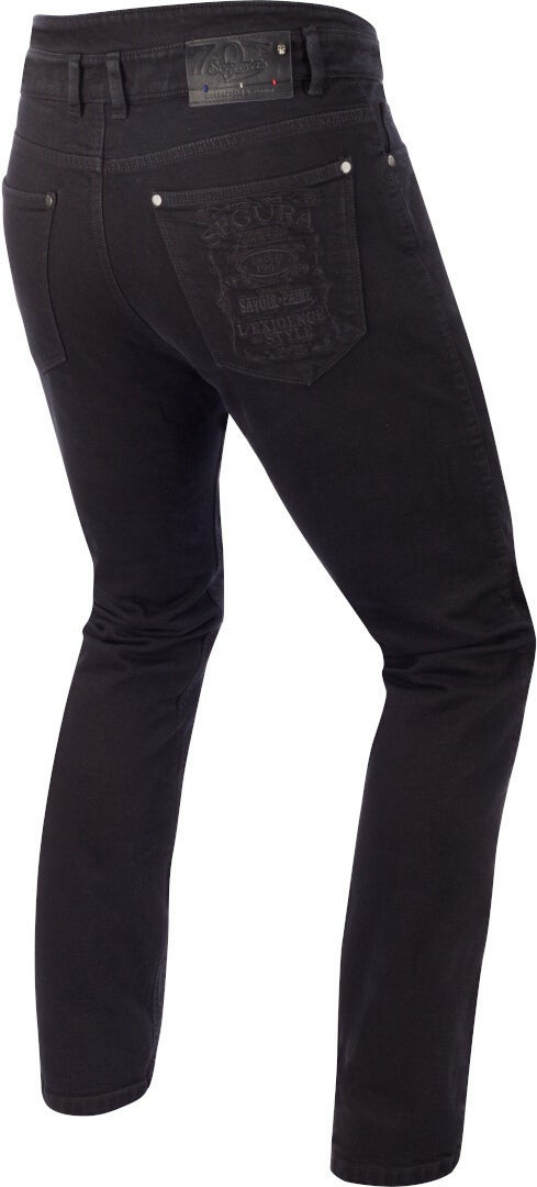 Side view of Segura Cosmic Motorcycle Jeans