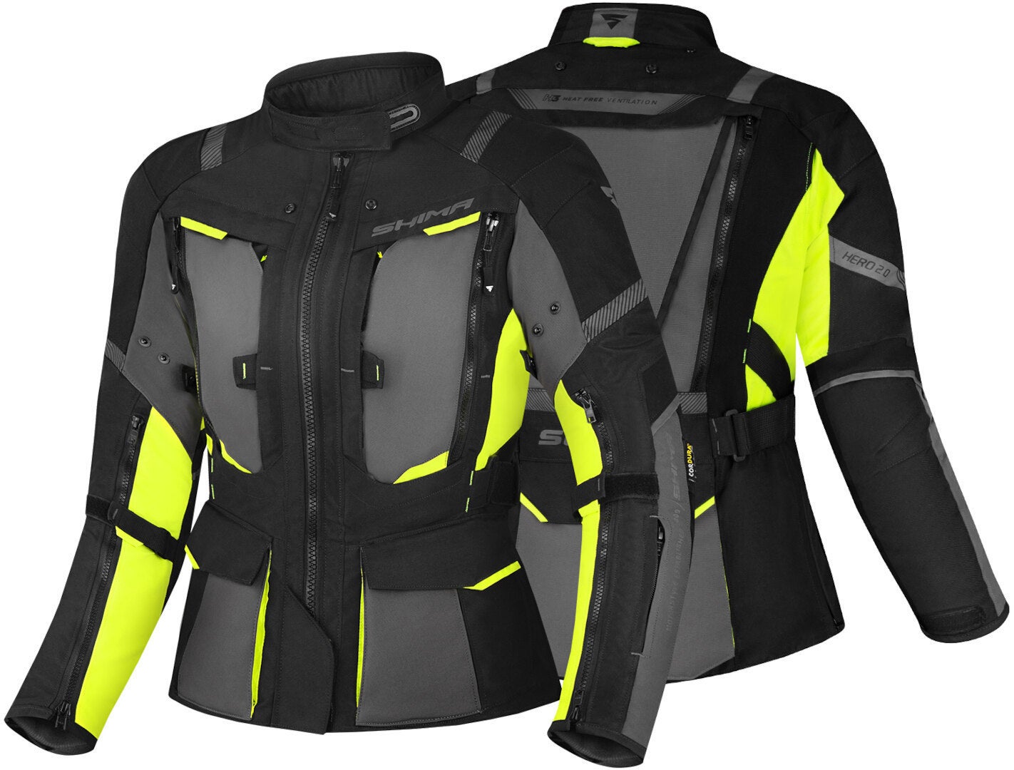 SHIMA Hero 2.0 imperméable à l’eau dames moto textile veste noir/jaune M Figure 3