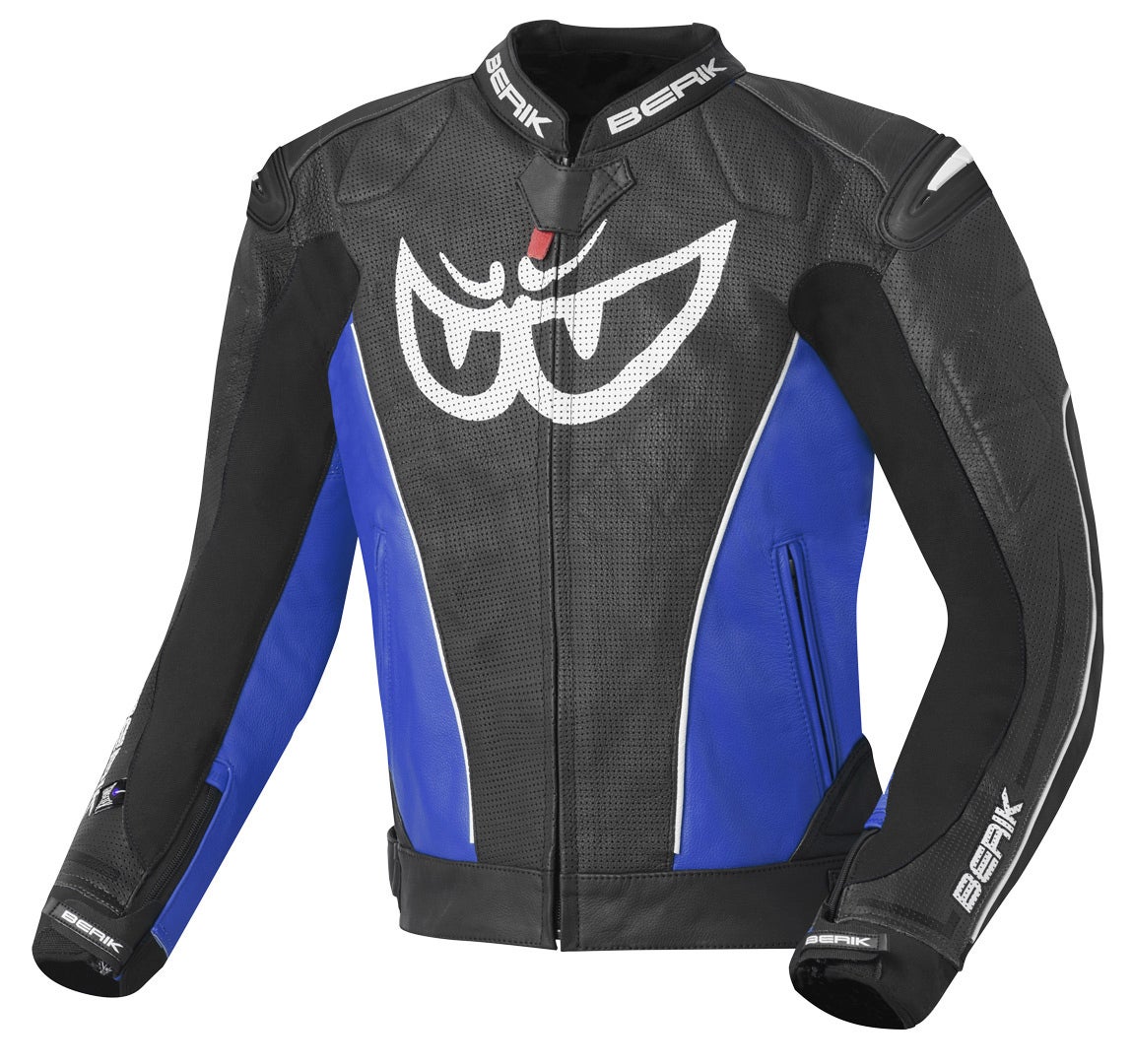Berik Street Motorcycle Leather Jacket black/blue 60 Figure 1