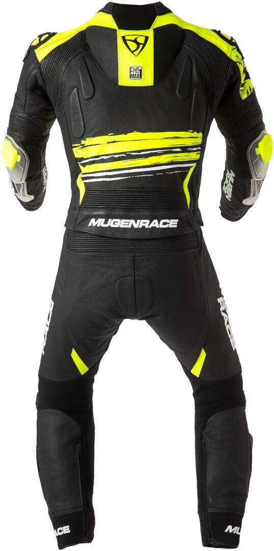 MUGENRACE RC-Max Due Combinaison en cuir de moto deux pièces perforée Noir/Blanc/Néon-jaune 54 Figure 3