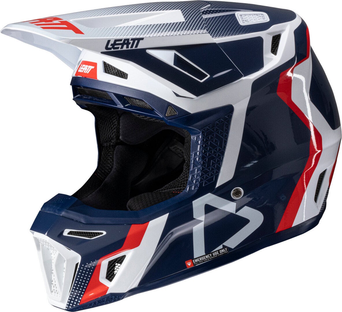 Leatt 8.5 2025 Motocross Helmet with Goggles blue/red/white XL Figure 3