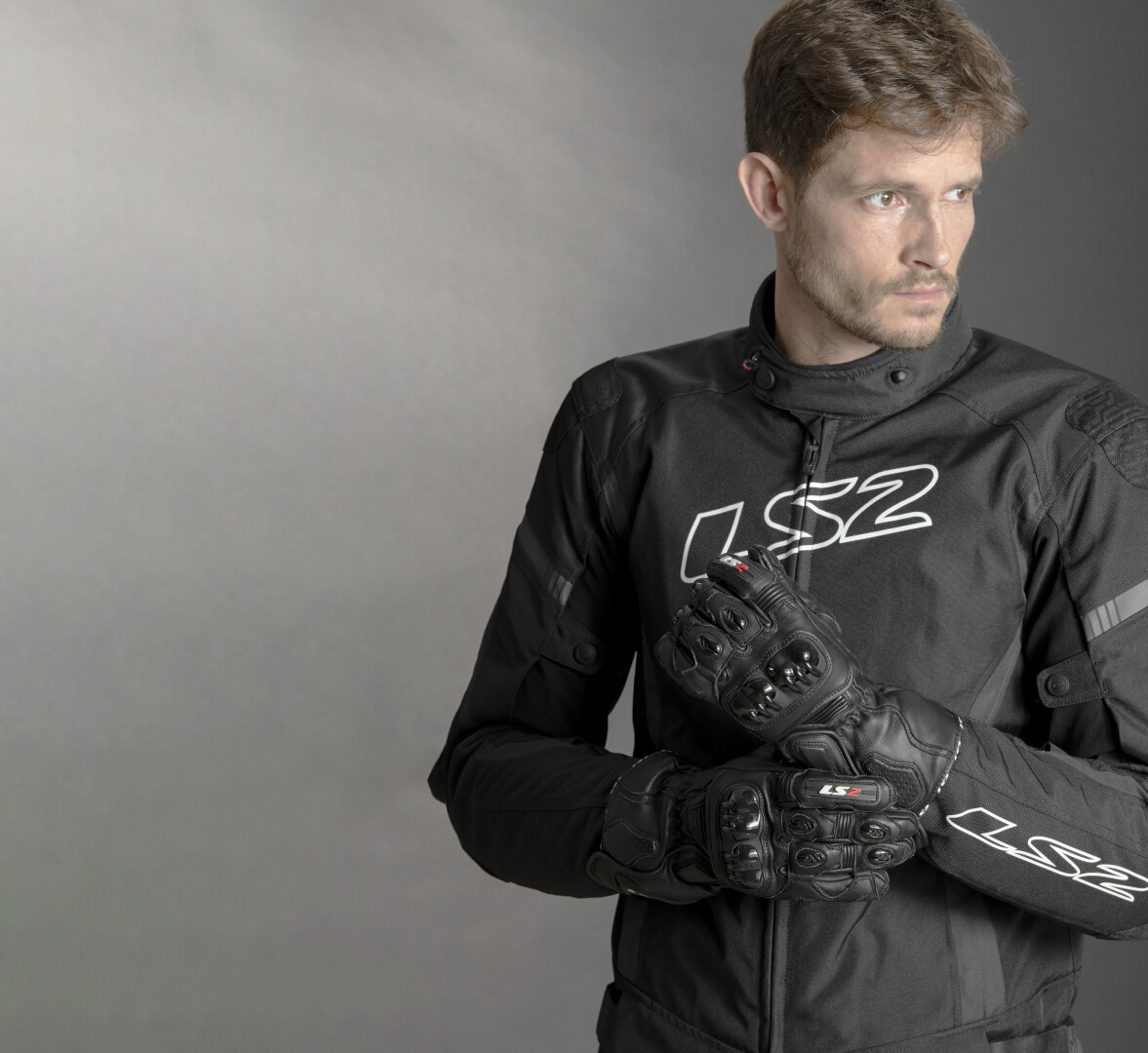 LS2 Gate waterproof Motorcycle Textile Jacket black/dark grey M Figure 3