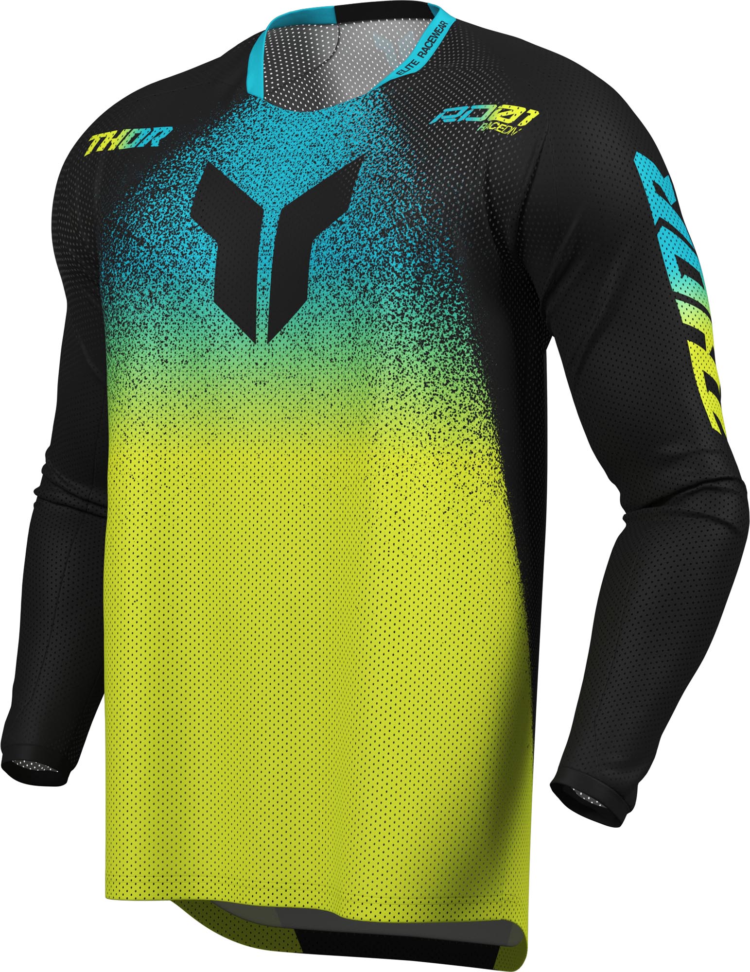 Thor Launchmode Air Darkside Motocross Jersey schwarz/gelb/blau 2XL Abbildung 1