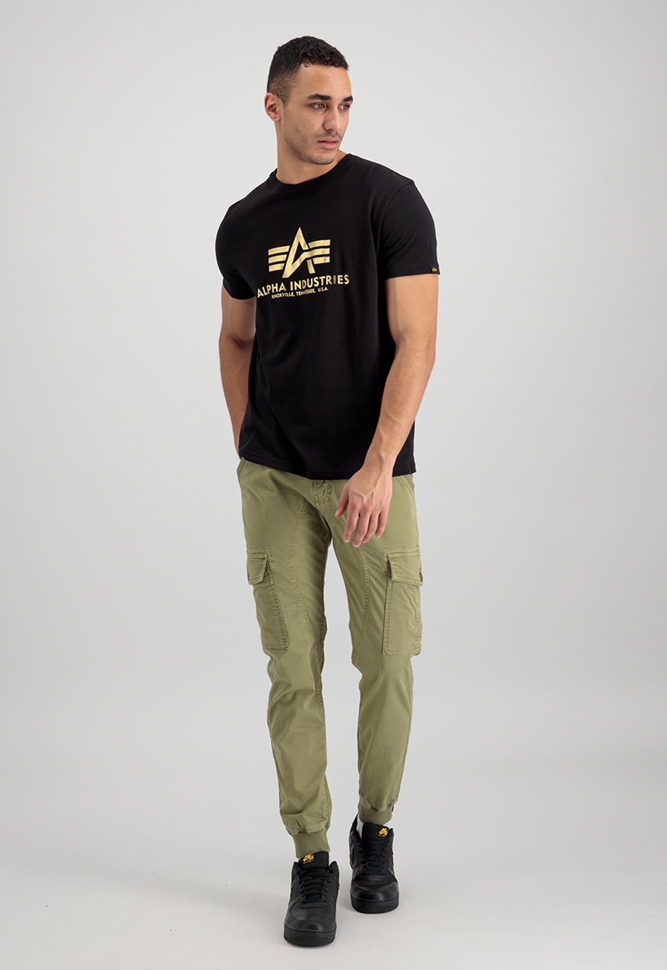 Alpha Industries Basic Foil Print Tricou negru/galben L Figura 3