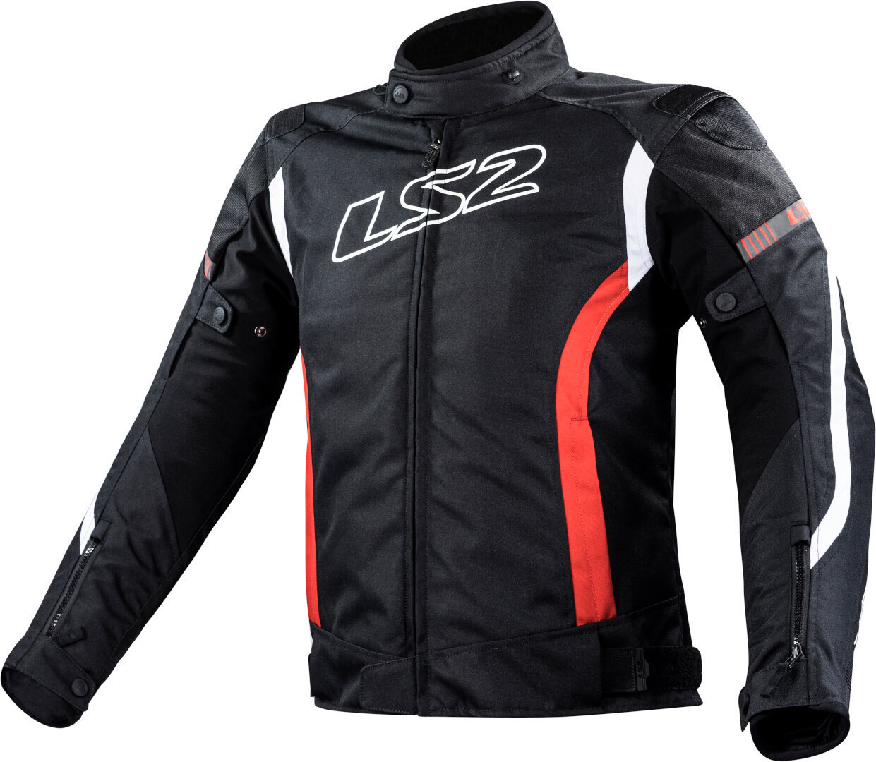 LS2 Gate waterproof Motorcycle Textile Jacket black/red/white 5XL Figure 1