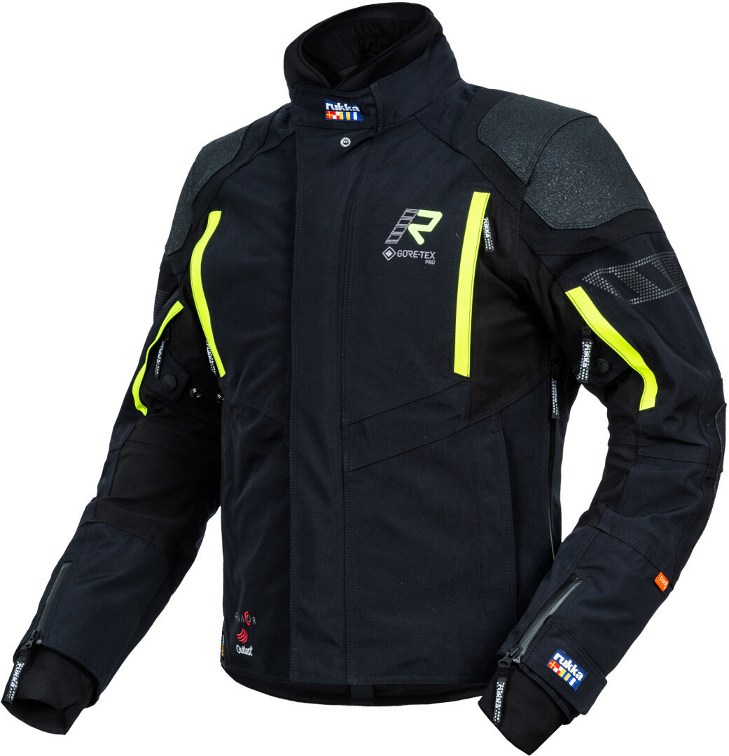 Rukka Shield-R Chaqueta textil para motocicleta negro/amarillo 58 Figura 1