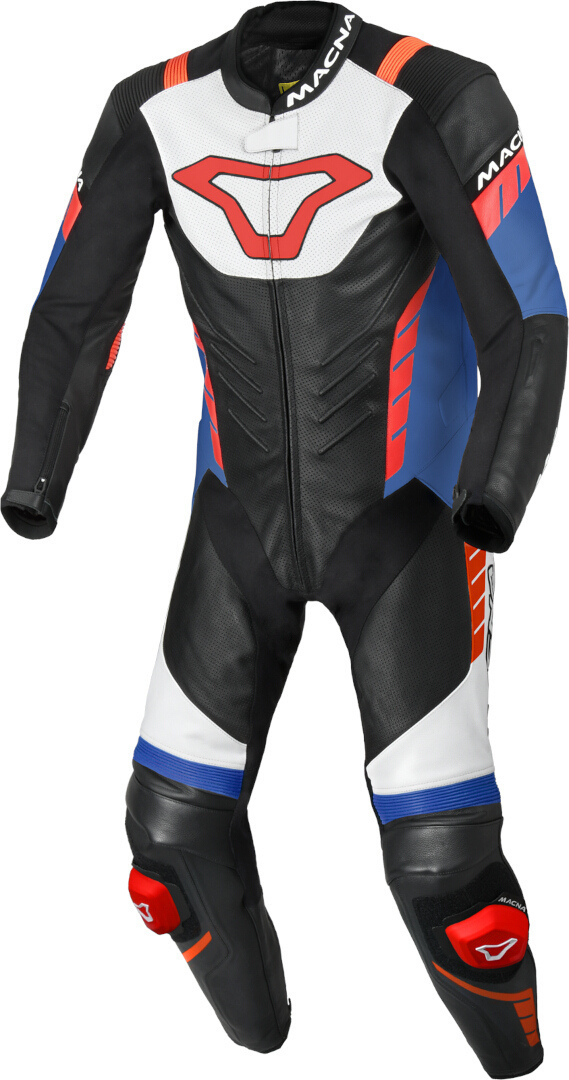 Macna Varshall perforated One Piece Motorcycle Leather Suit black/white/red/blue 58 Figure 1