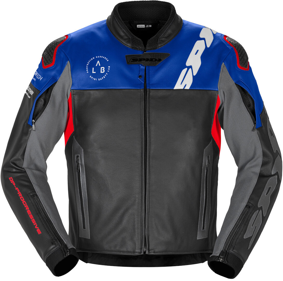 Spidi DP Progressive Blouson en cuir de moto noir/bleu 48 Figure 1