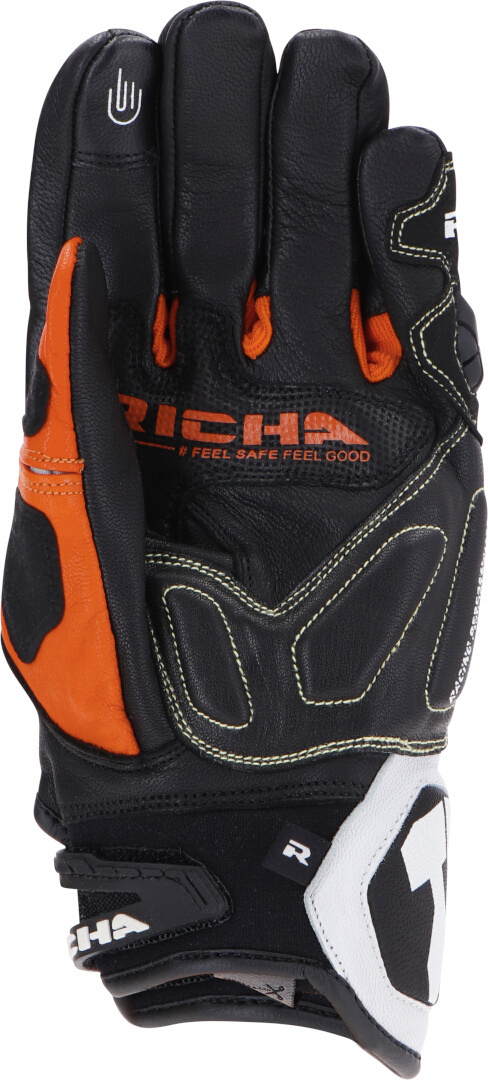 Richa Stealth gants de moto perforés Noir/Blanc/Orange S Figure 3