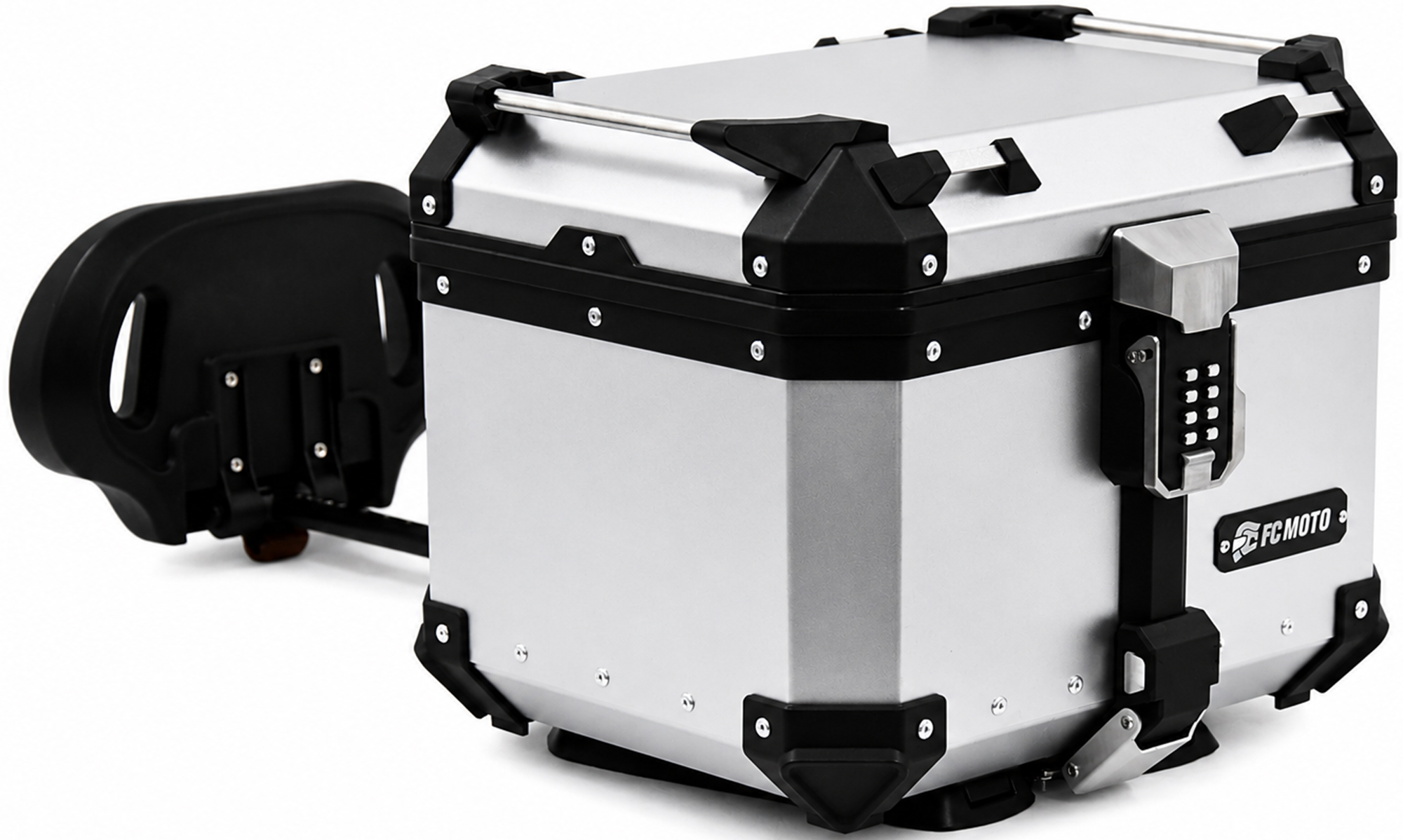 FC-Moto Terreno X PRO Keyless Alu Topcase with adjustable backrest Silver 45 Ltr. Figure 5