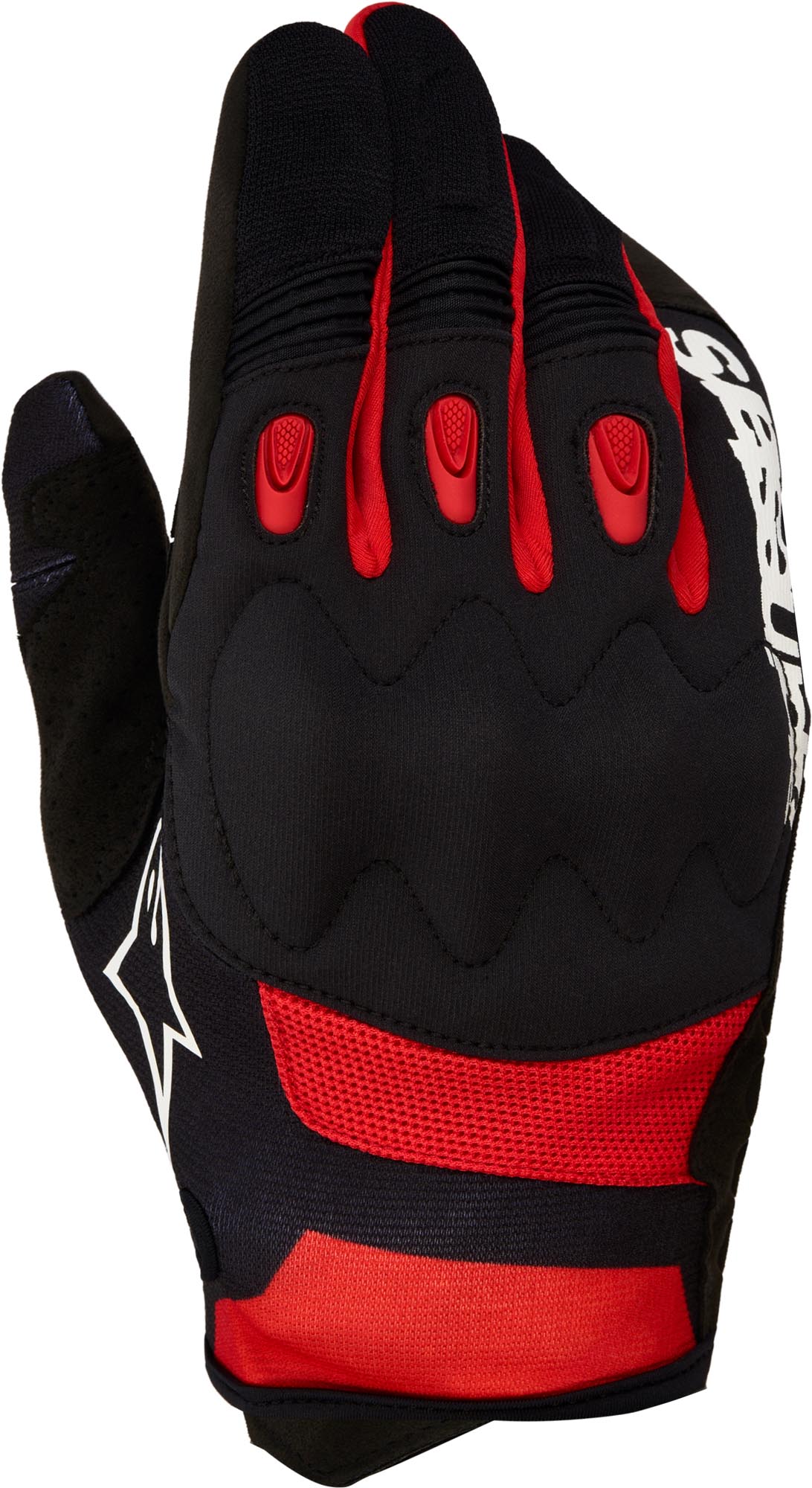 Alpinestars Techdura Motocross handsker sort/neonrød M Figur 1