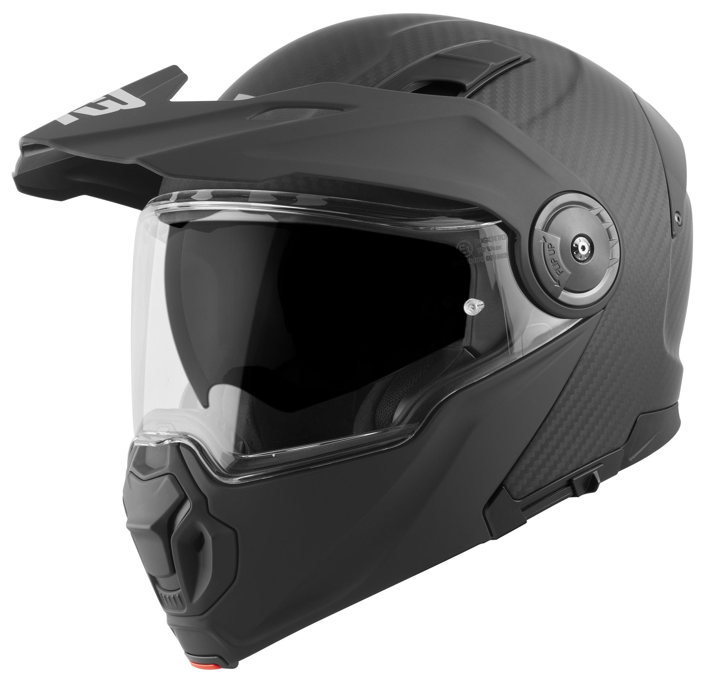Side view of Bogotto FG-102 Carbon 6K Enduro Flip-Up Helmet