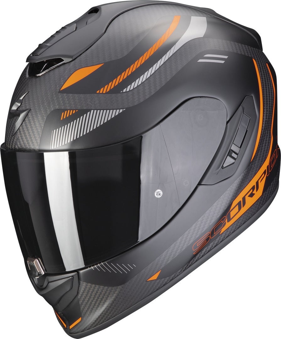 Scorpion EXO-1400 Evo Air Kydra Carbon hjelm sort mat/orange L (59/60) Figur 1