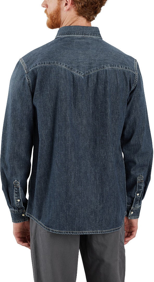Carhartt Montana Relaxed Fit Denim Long-Sleeve Snap Front Shirt L Figure 4