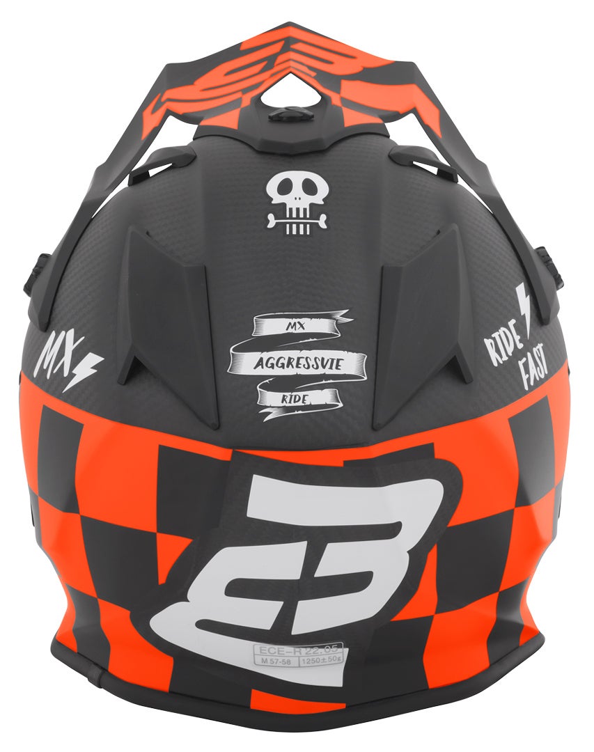 Bogotto V328 Xadrez Carbon Motocross hjelm sort/orange XL Figur 2