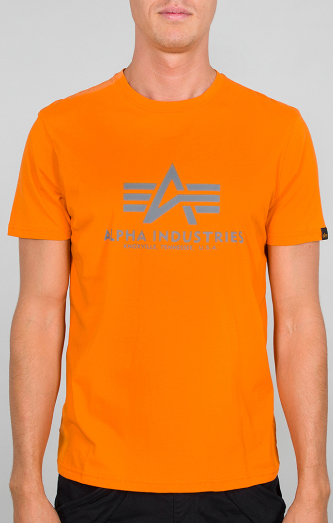 Alpha Industries Basic T-Shirt oranje/grijs M Figuur 1