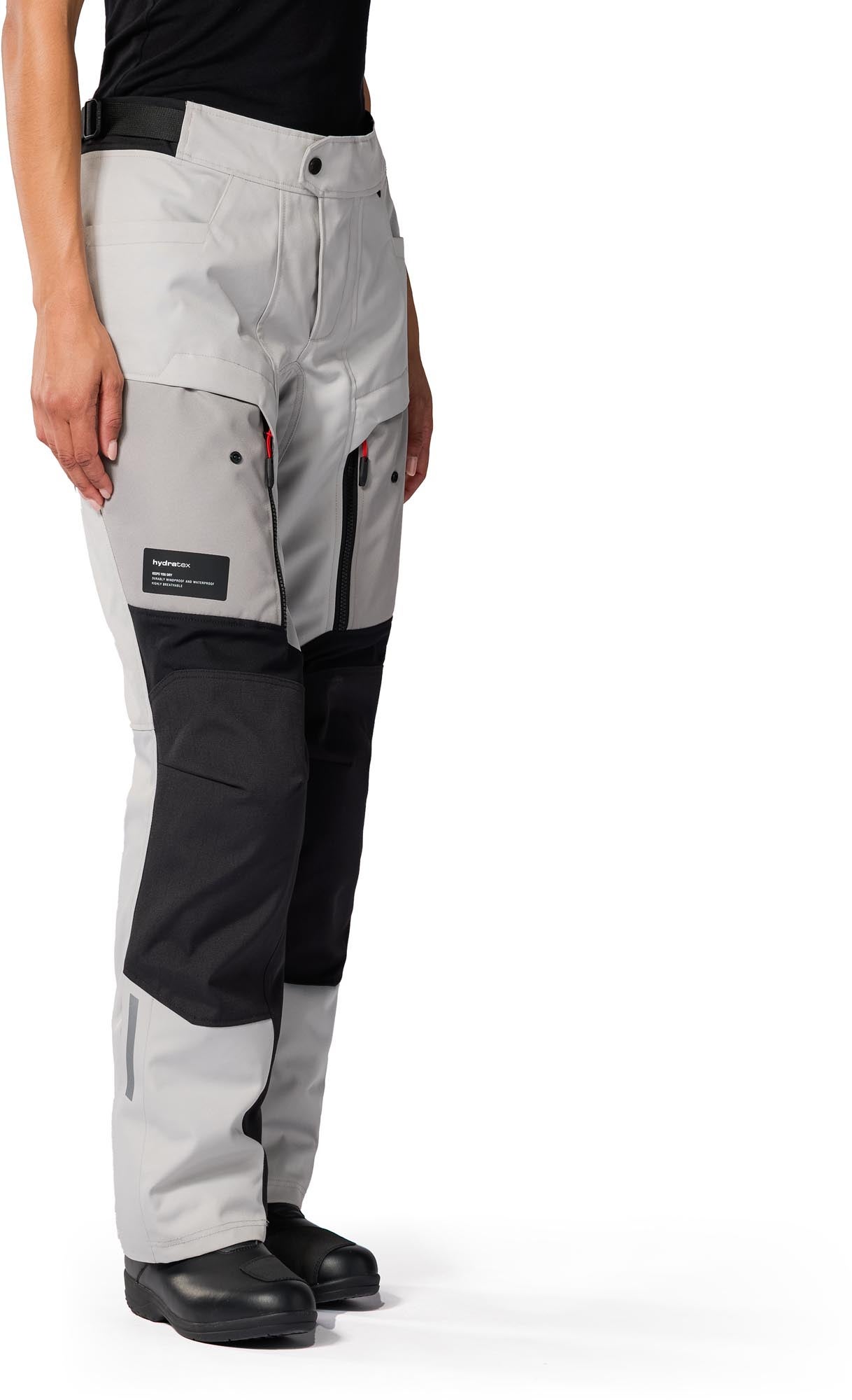 Side view of Revit Outback 5 Bicolor H2O waterproof Ladies Motorcycle Textile Pants