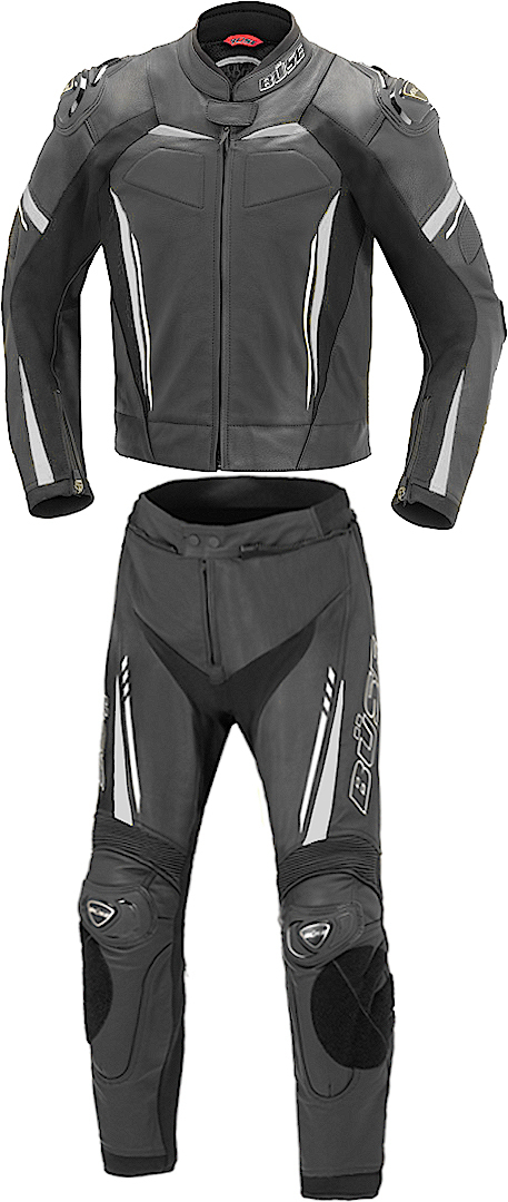 Büse Imola Two Piece Motorcycle Leather Suit black/white 62 Figure 1