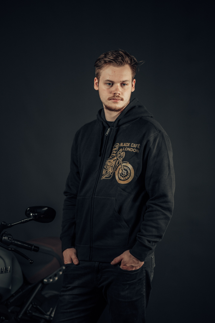 Black-Cafe London Retro Capuz Zip M Figura 2