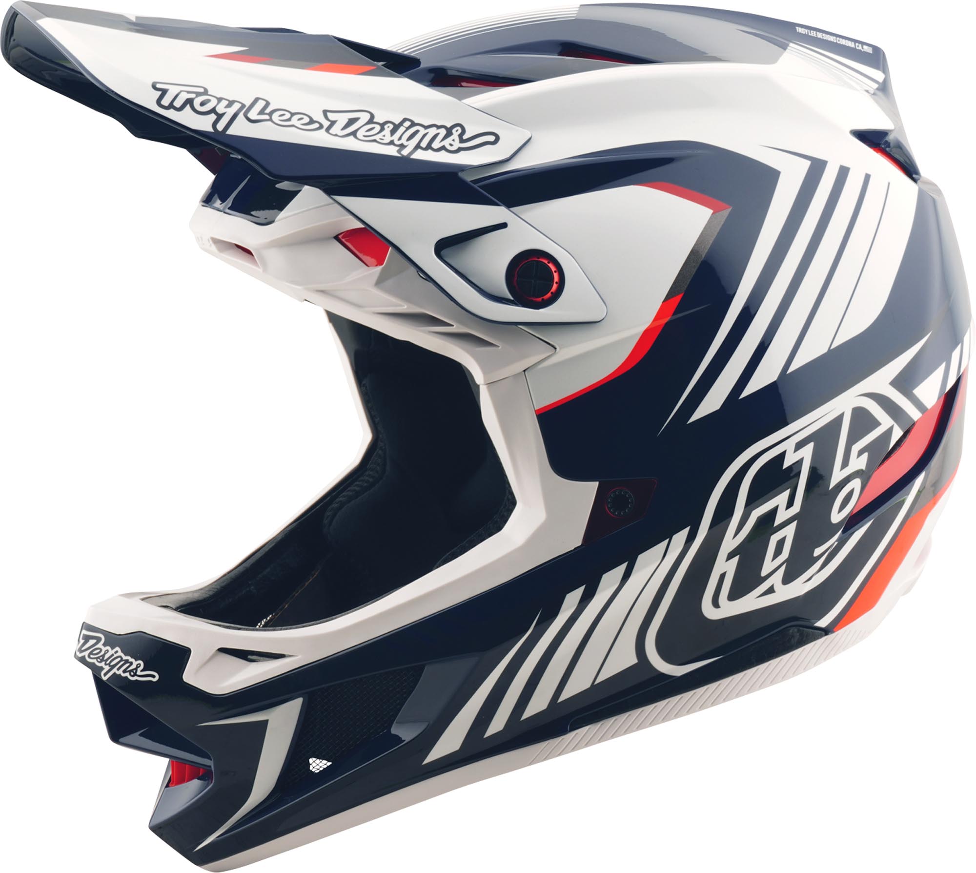Troy Lee Designs D4 Qualifer Polyacrylite MIPS Capacete de Descida azul/branco L (58/59) Figura 1