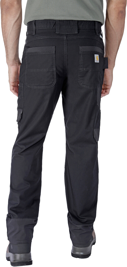 Carhartt Steel Rugged Flex Relaxed Fit Ripstop Double Front Utility Multi Pocket Work Pants black 40/32 Figure 8