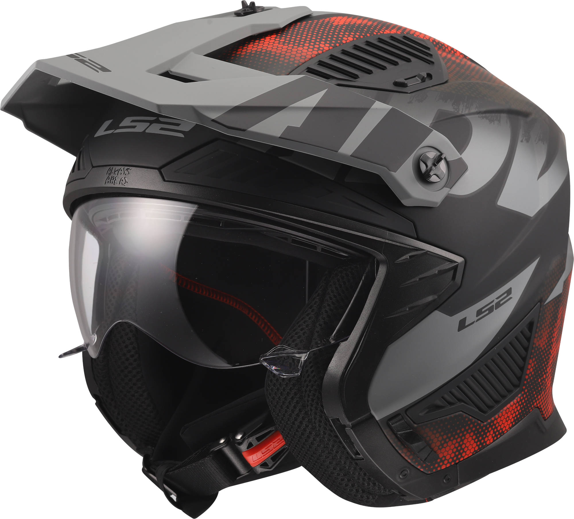LS2 OF606 Drifter Gas Helmet grey/red M (57/58) Figure 3