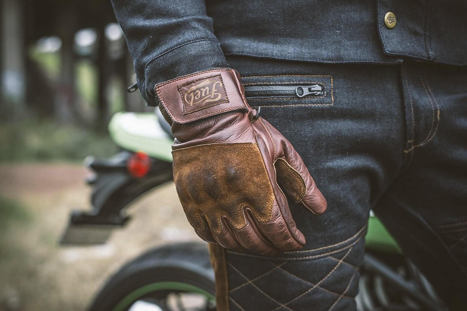 Fuel Rodeo Guantes de motocicleta marrón M Figura 7