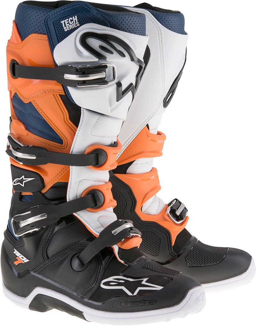Alpinestars Tech 7 越野摩托車靴 黑/藍/橘 6 (39) 圖1