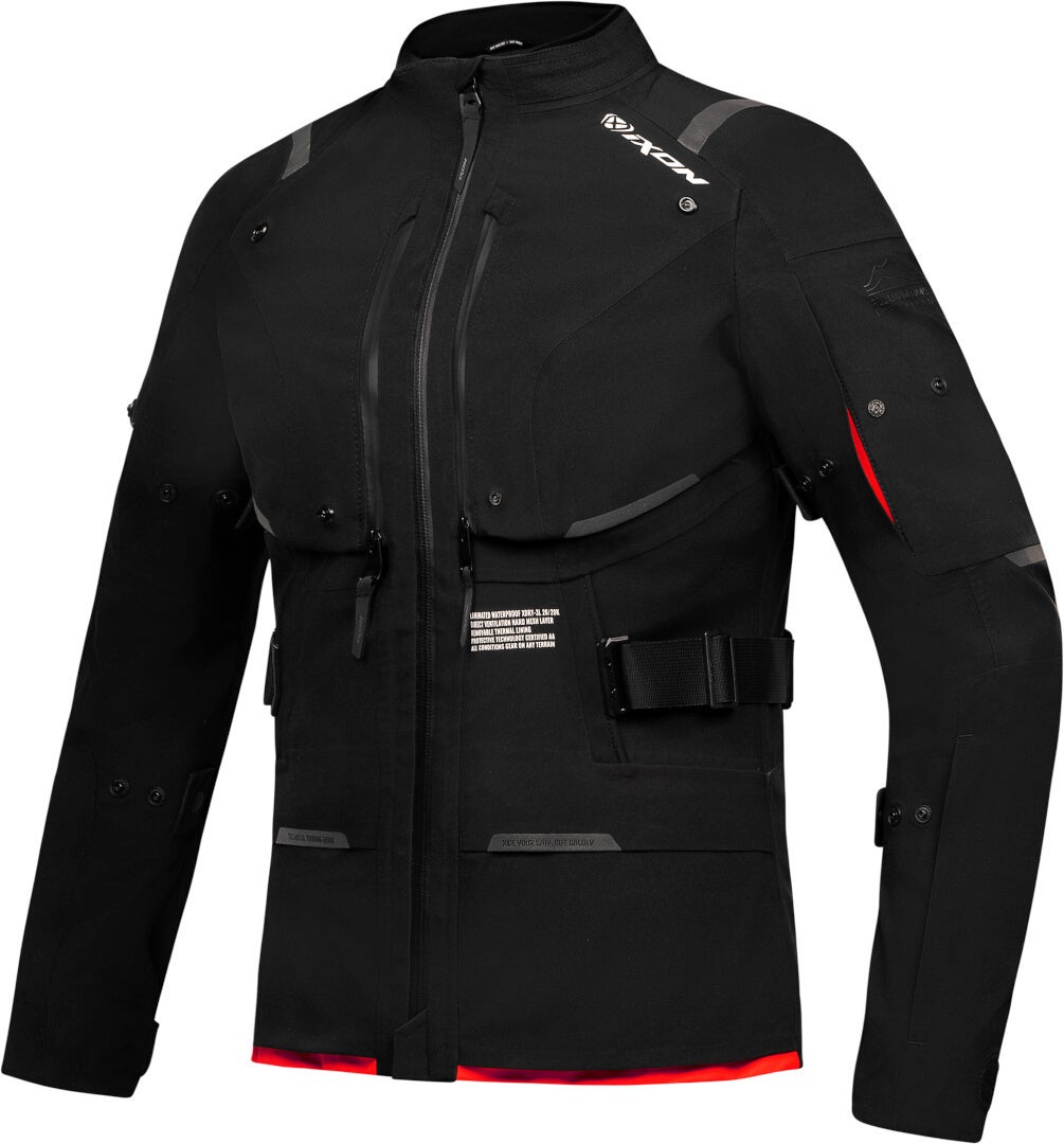 Ixon M-Skeid Waterproof Ladies Motorcycle Textile Jacket black/red L Figure 1