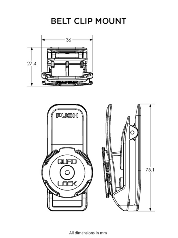 Quad Lock Stöd smartphone klämbälte / ryggsäck Figur 3