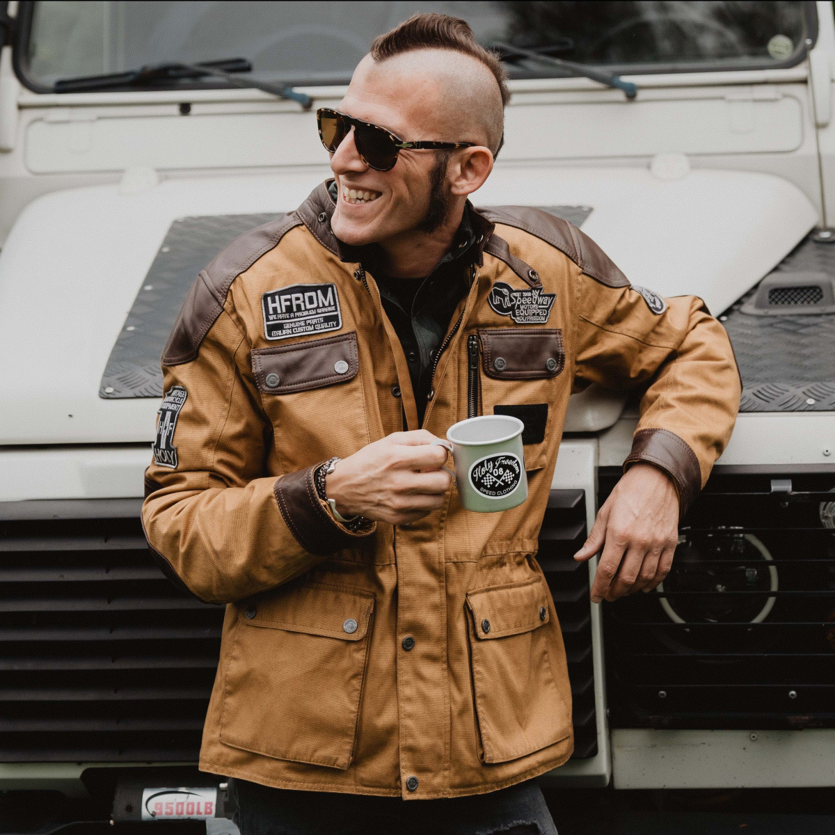 HolyFreedom Quattro Waxed Evo Motorrad Textiljacke hellbraun (camel) M Abbildung 11