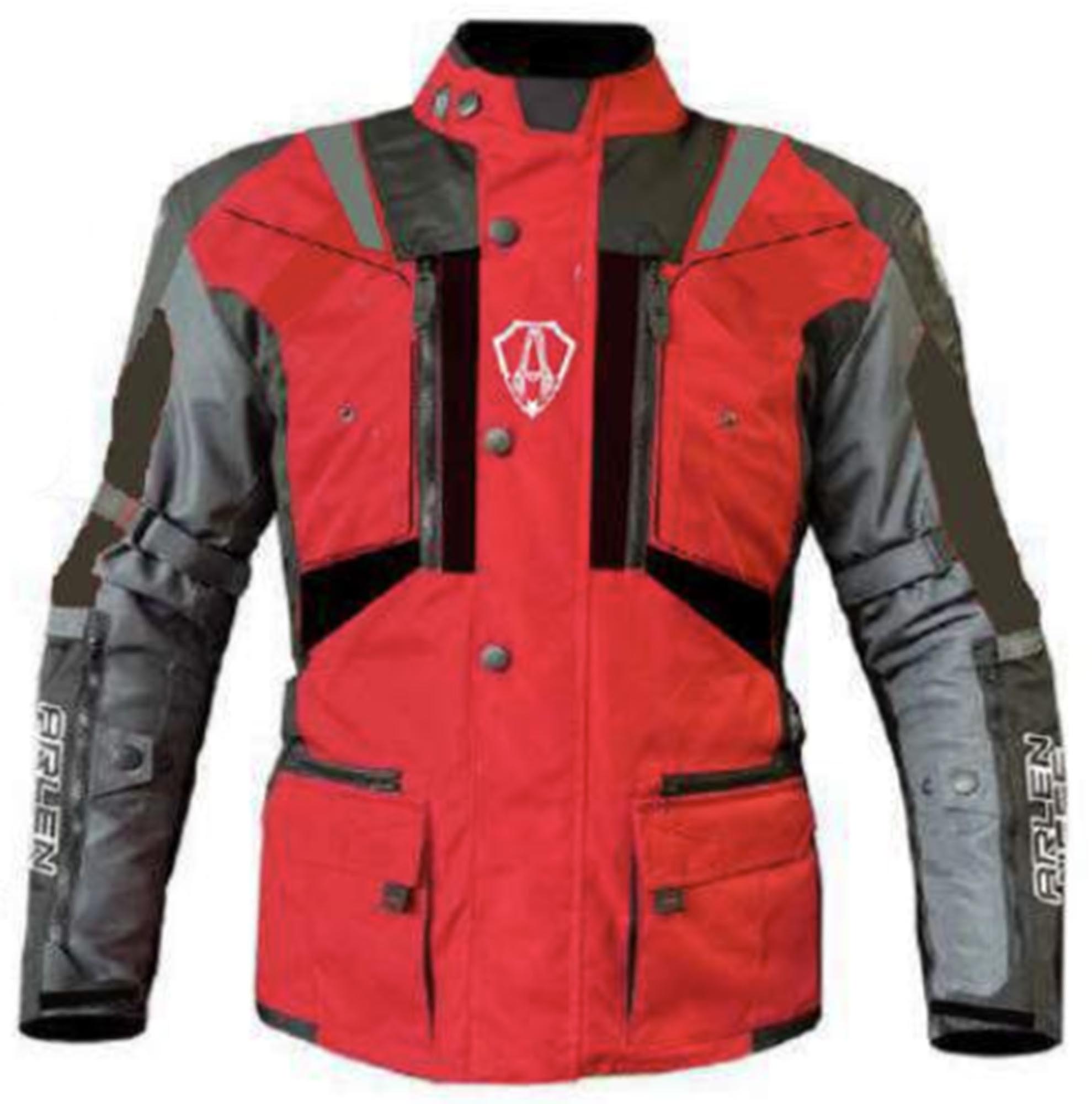 Arlen Ness Tujura waterproof Motorcycle Textile Jacket red/grey 58 Figure 1