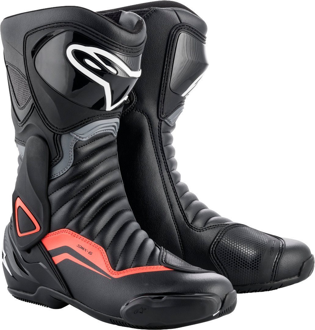 Alpinestars SMX-6 V2 Motorcycle Boots black/grey/red 39 Figure 1