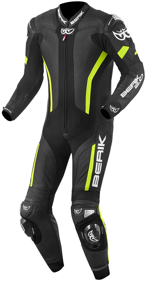 Berik Losail One Piece Motorcycle Leather Suit black/yellow 52 Figure 1