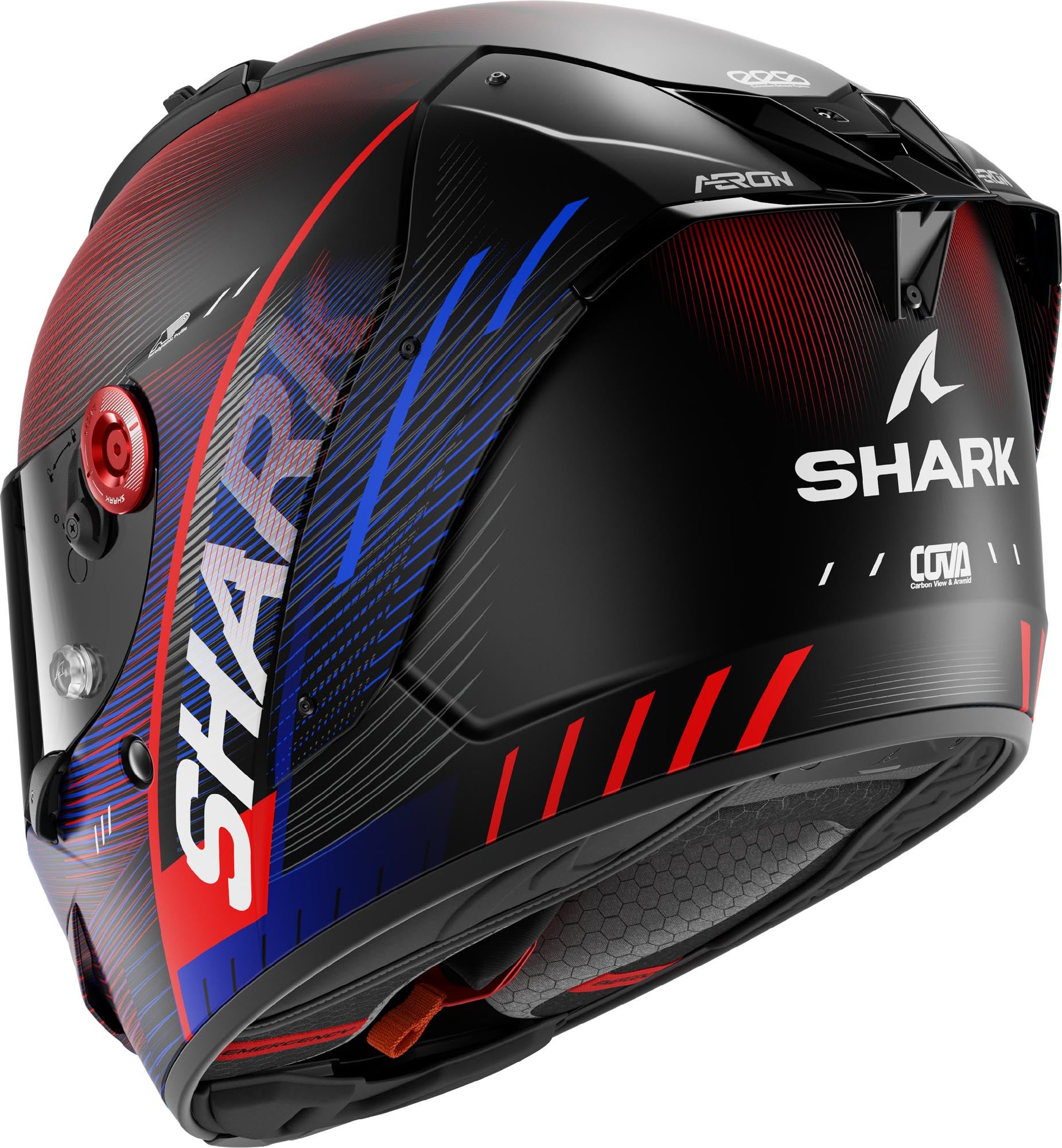 Shark Aeron Speed Tech Carbon Hjelm sort mat/rød/blå XXL (63/64) Figur 3