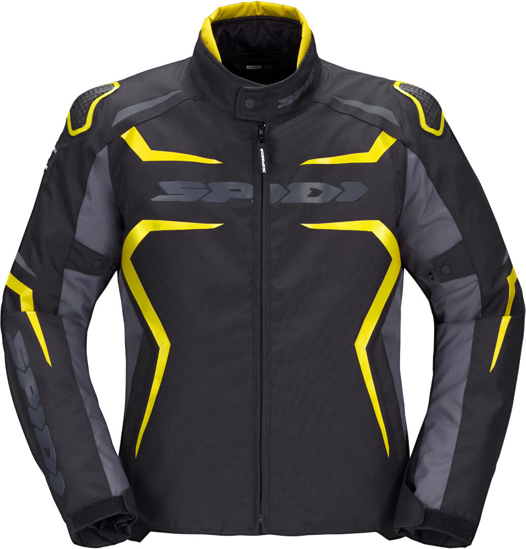 Spidi Race-Evo H2Out Motorcycle Textile Jacket black/grey/neon L Figure 1