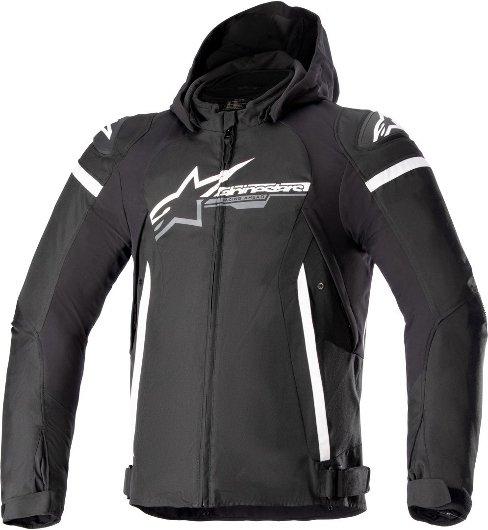 Alpinestars Zaca waterproof Motorcycle Textile Jacket black/white 4XL Figure 1