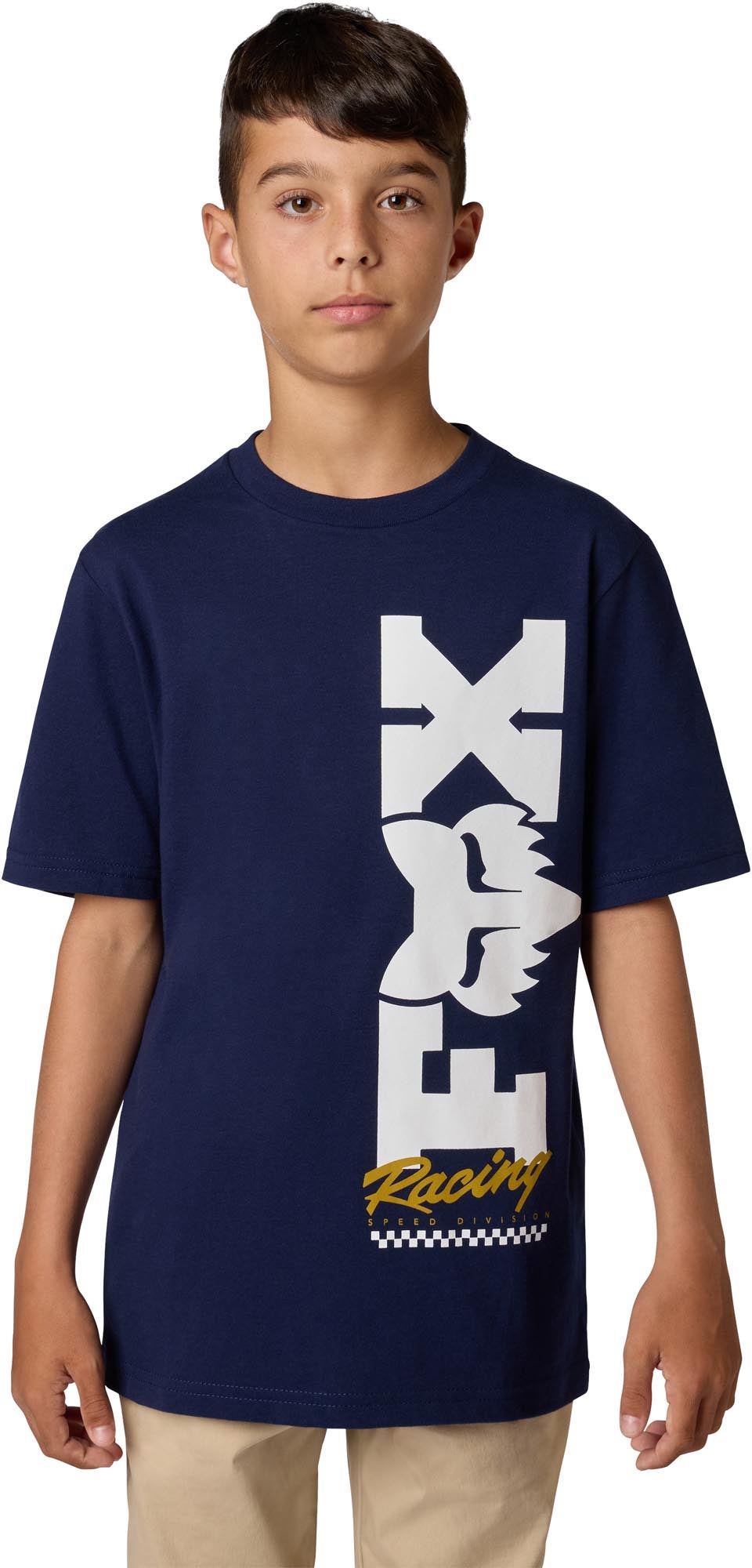 FOX Checker Camiseta Juvenil azul/branco YS Figura 4