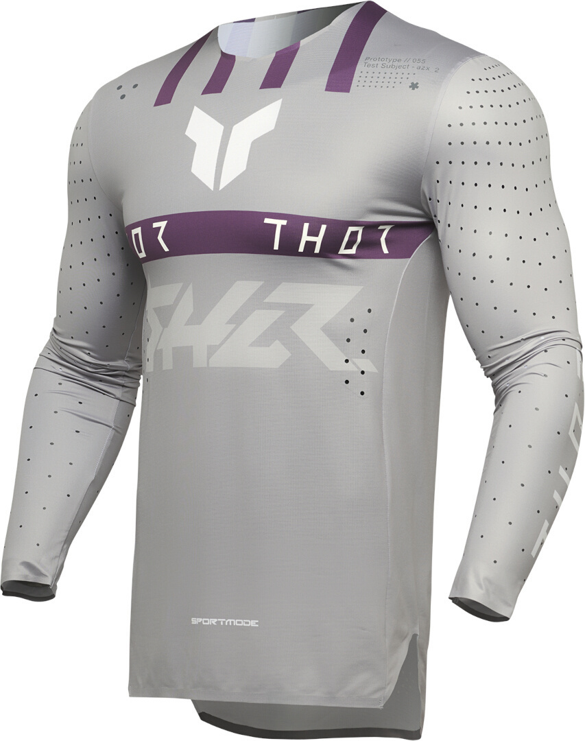 Thor Flite Tricou de motocross gri/mov S Figura 1