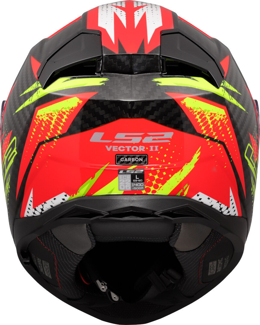 LS2 FF811 Vector II Carbon Tantic Helm rot/gelb M (57/58) Abbildung 4