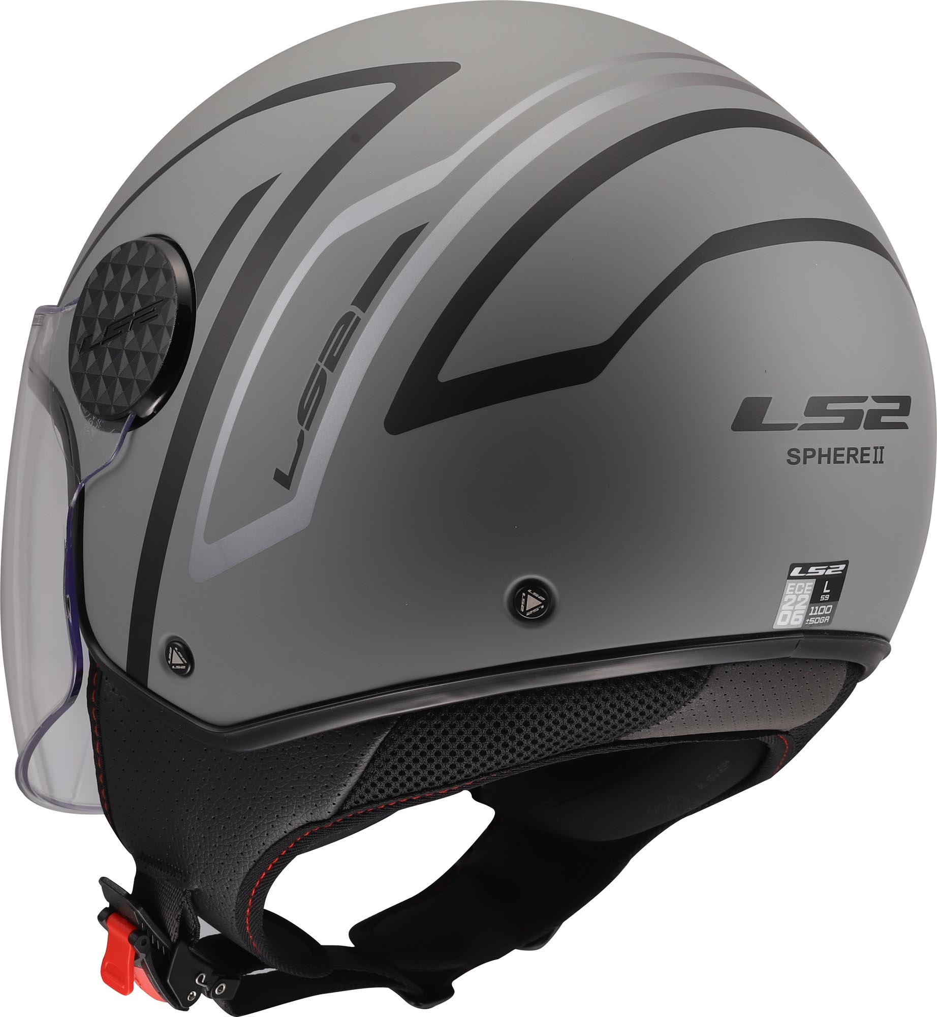 LS2 OF558 Sphere Lux II Minim Casque à face ouverte noir/gris M (57/58) Figure 5