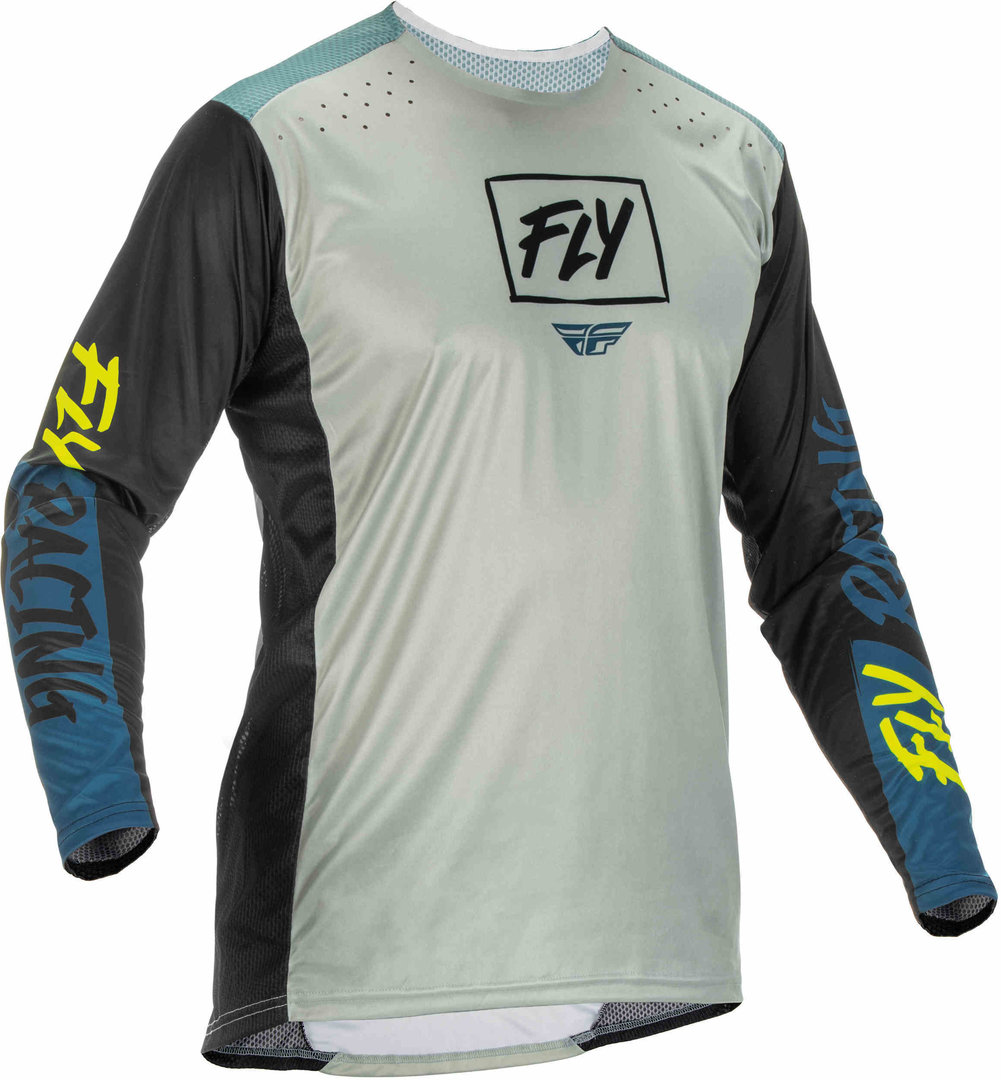 Fly Racing Lite Motocross Jersey grå/blå XL Figur 1
