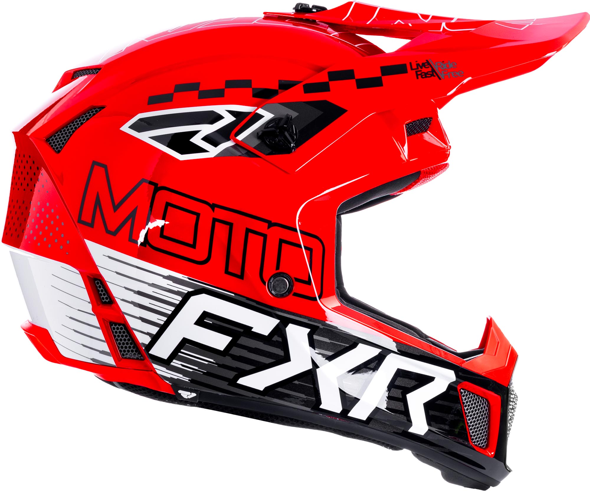 FXR Clutch Race Div Casco da motocross rosso/nero/bianco XL Figura 3