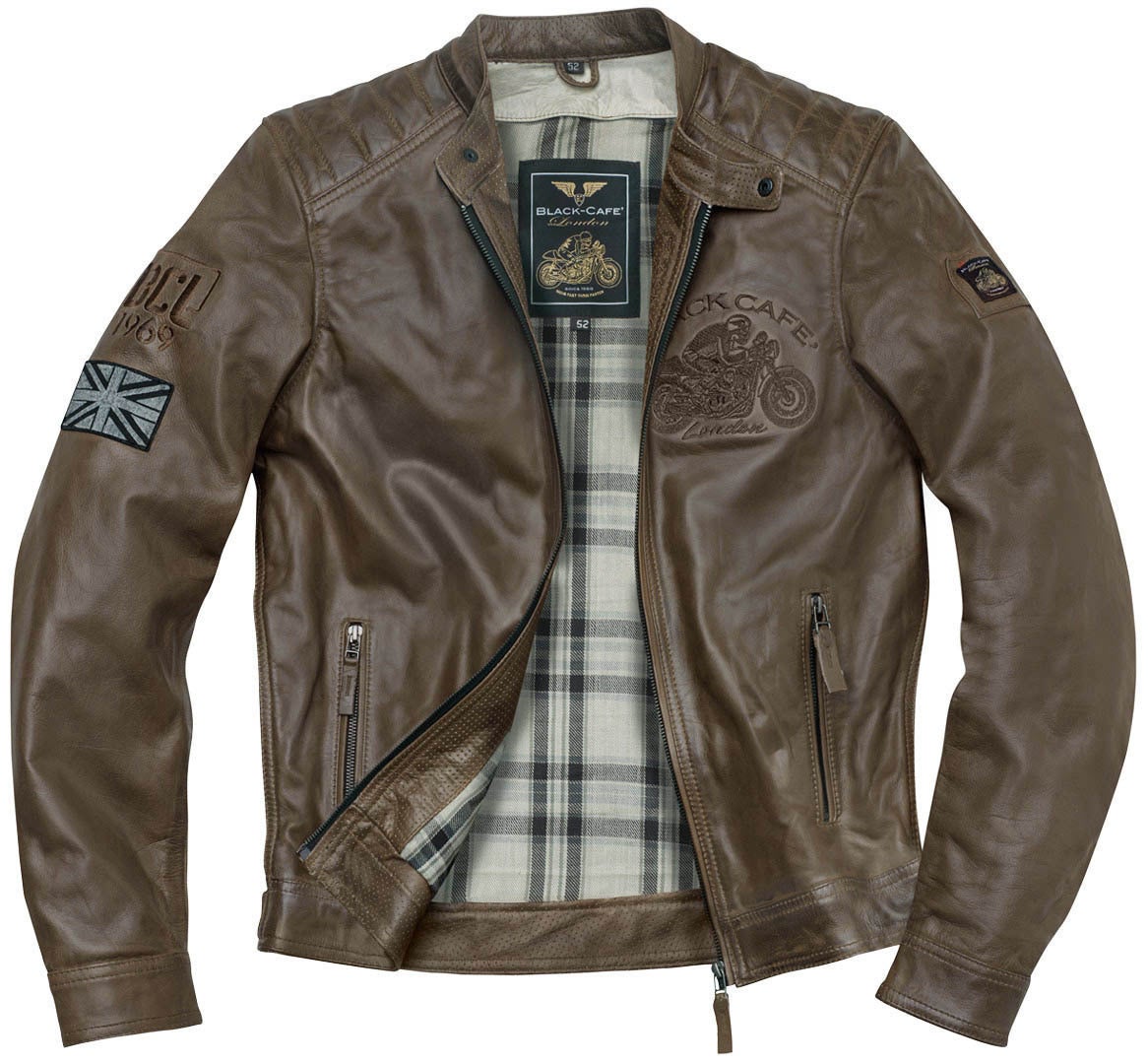 Black-Cafe London Bangkok Motorcycle Leather Jacket brown 60 Figure 3