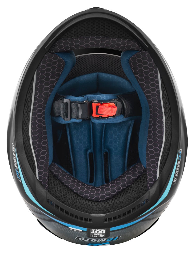 FC-Moto FF114B Zeron Casco negro mate/azul claro L Figura 7
