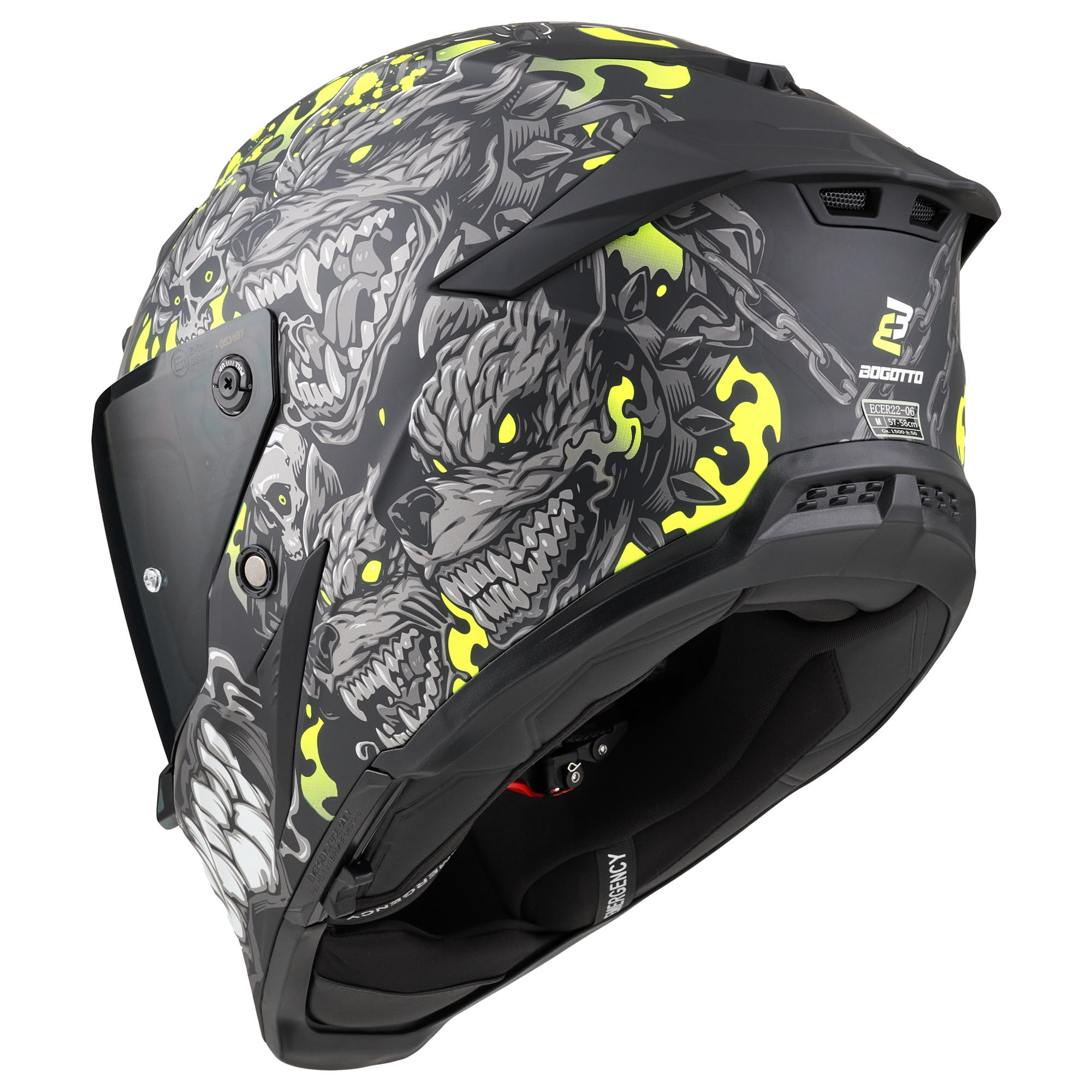 Bogotto Blade Gatekeeper Helmet black/grey/fluo-yellow L Figure 5