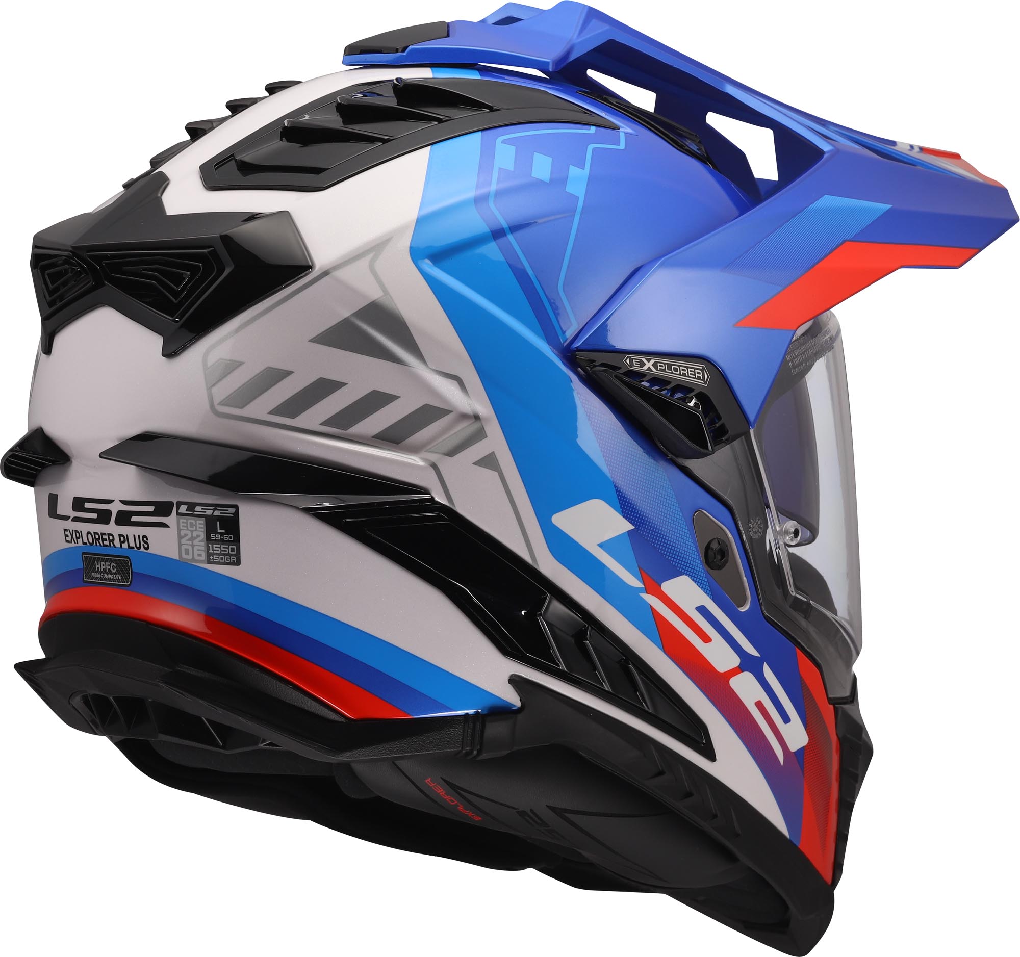 LS2 MX701 Explorer Hexa 耐力鋼盔 白/藍/紅 XL（61/62） 圖7