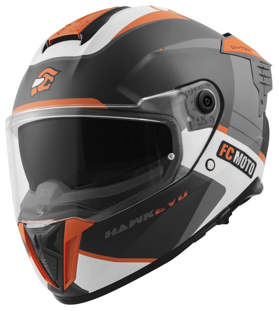 FC-Moto Hawk EVO-X Hjelm sort mat/hvid/orange L Figur 2
