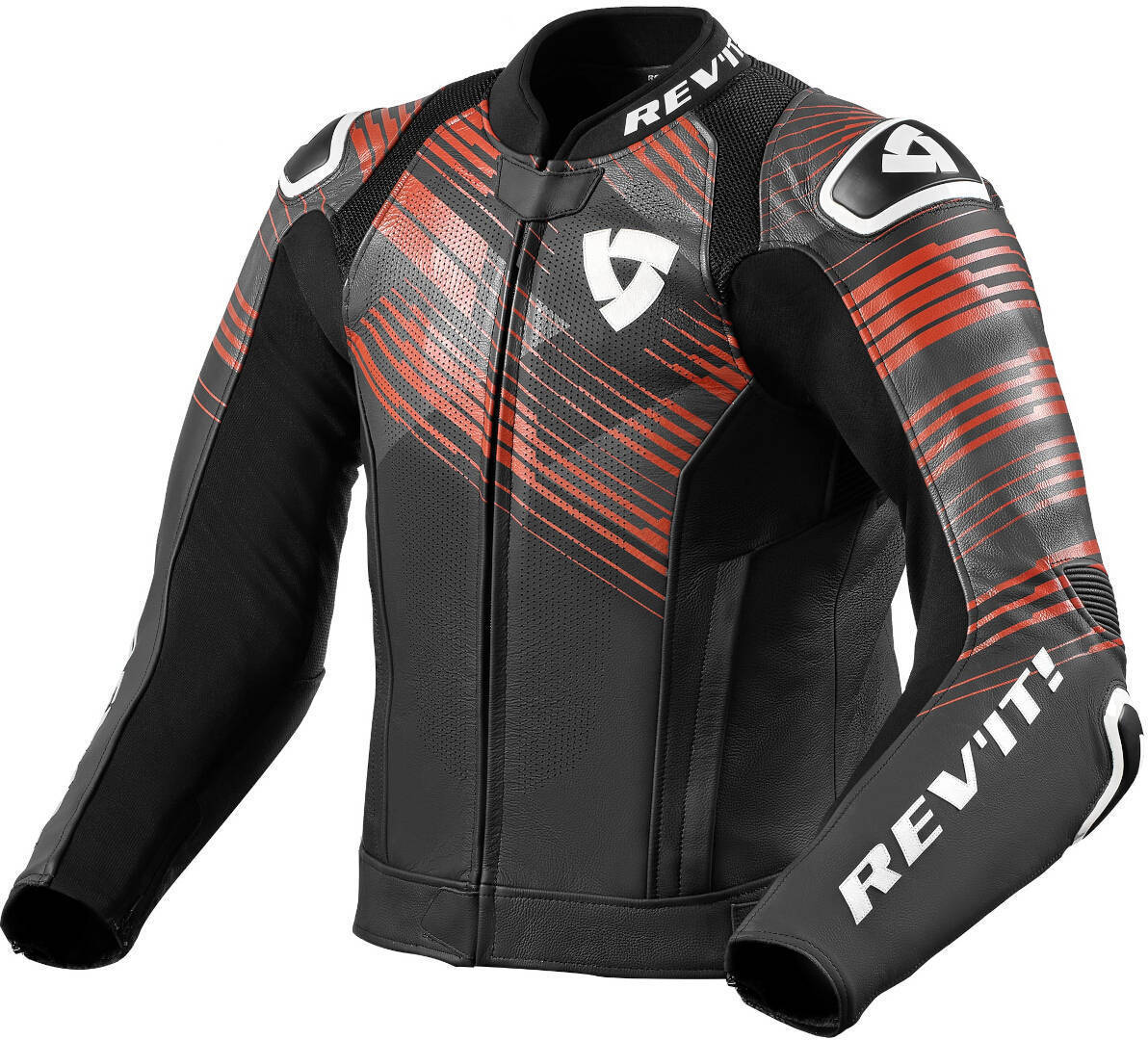 Revit Apex Giacca in pelle moto nero/rosso 52 Figura 1